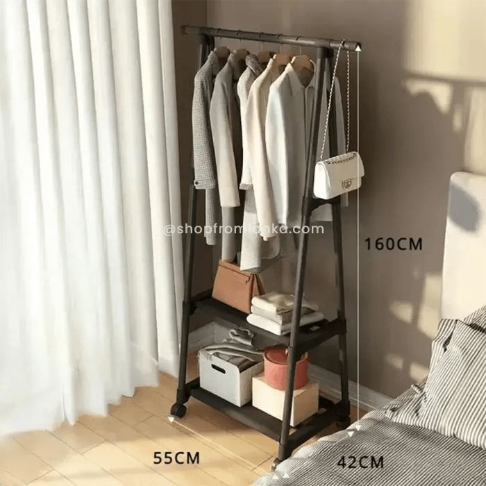triangle bedroom & bathroom coat rack with wheels