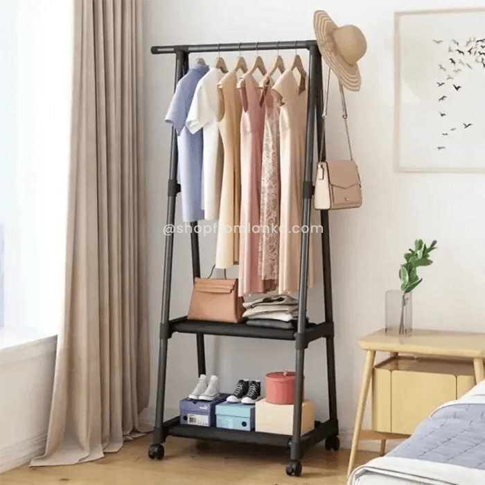 triangle bedroom & bathroom coat rack with wheels
