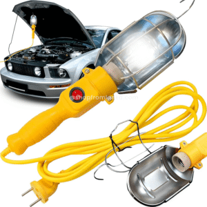 Hand Held Lamp for Work, Inspection, Workshop and Construction with 10m Power Cable, Switch and Socket